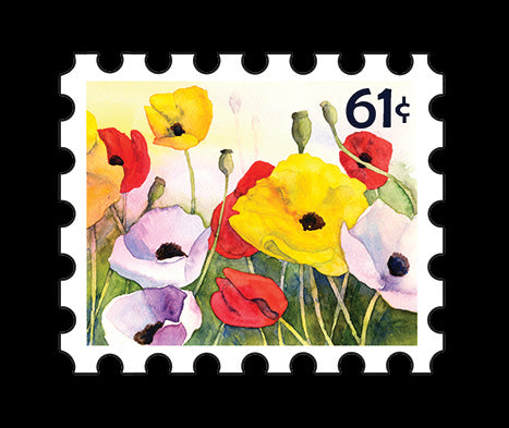 12 Floral Stamp-Style Stickers | Vintage Floral Mail Stickers | 4x6 Sticker Sheet Set